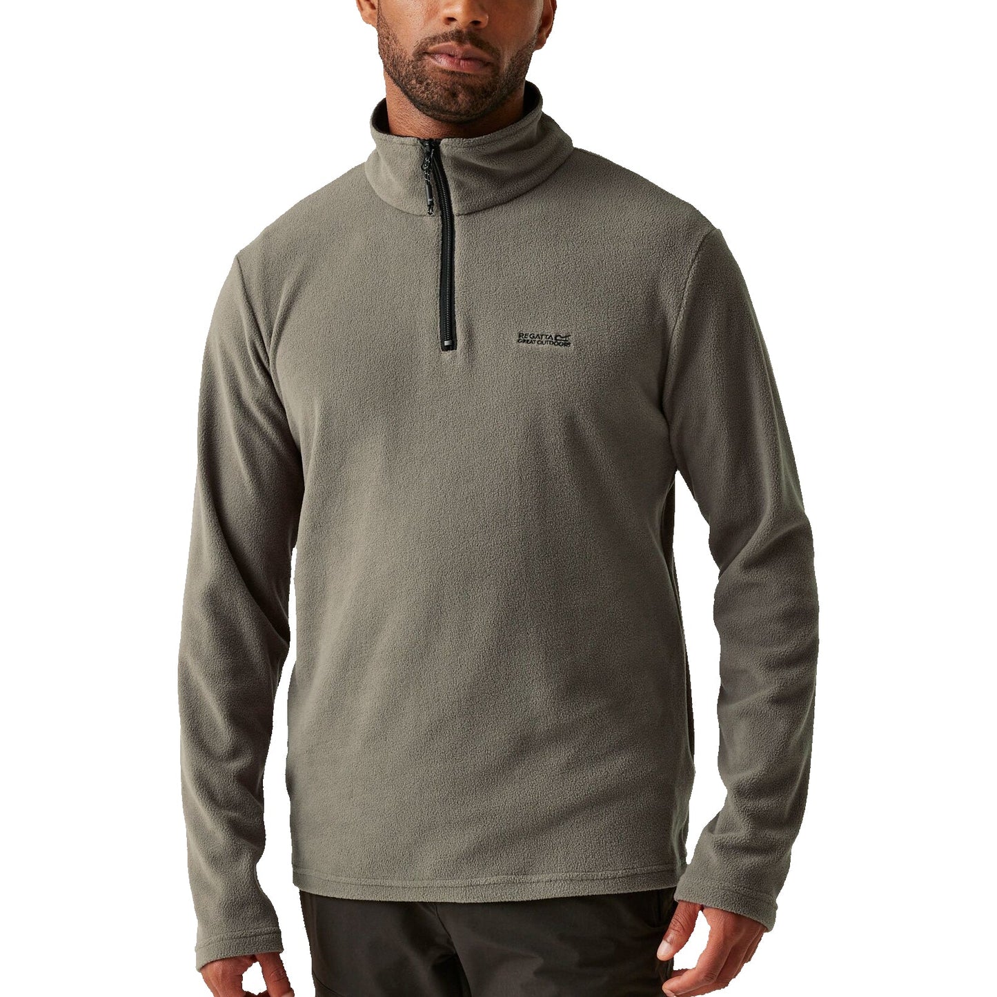 Regatta Mens Thompson Fleece 1/4 Zip Lightweight Anti Pill Pullover - Zip Detail - QHA UK