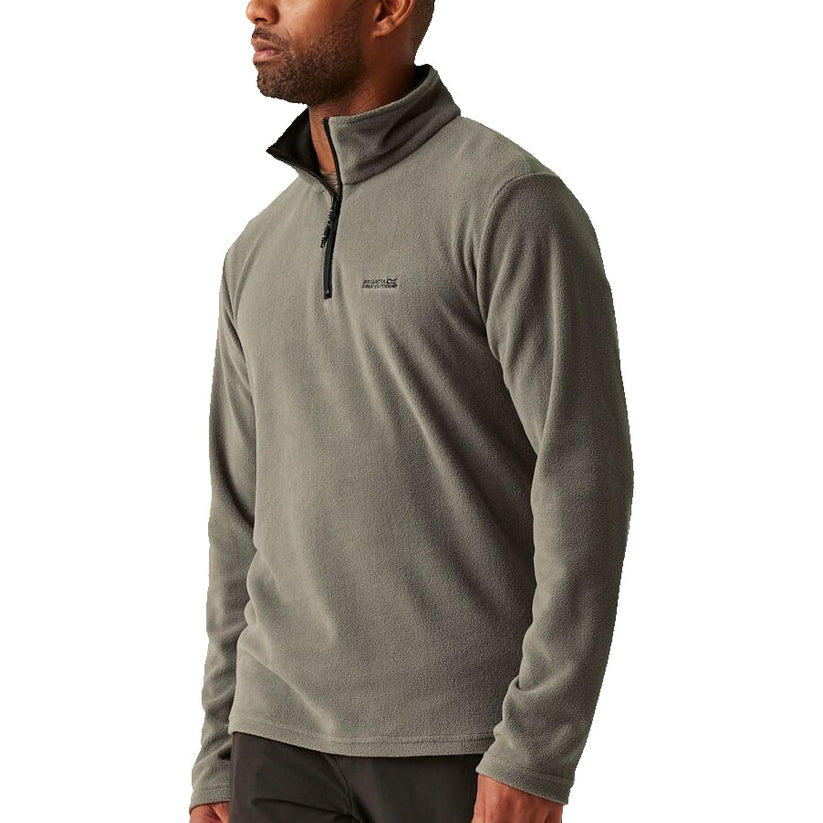 Regatta Mens Thompson Fleece 1/4 Zip Lightweight Anti Pill Pullover - Zip Detail - QHA UK