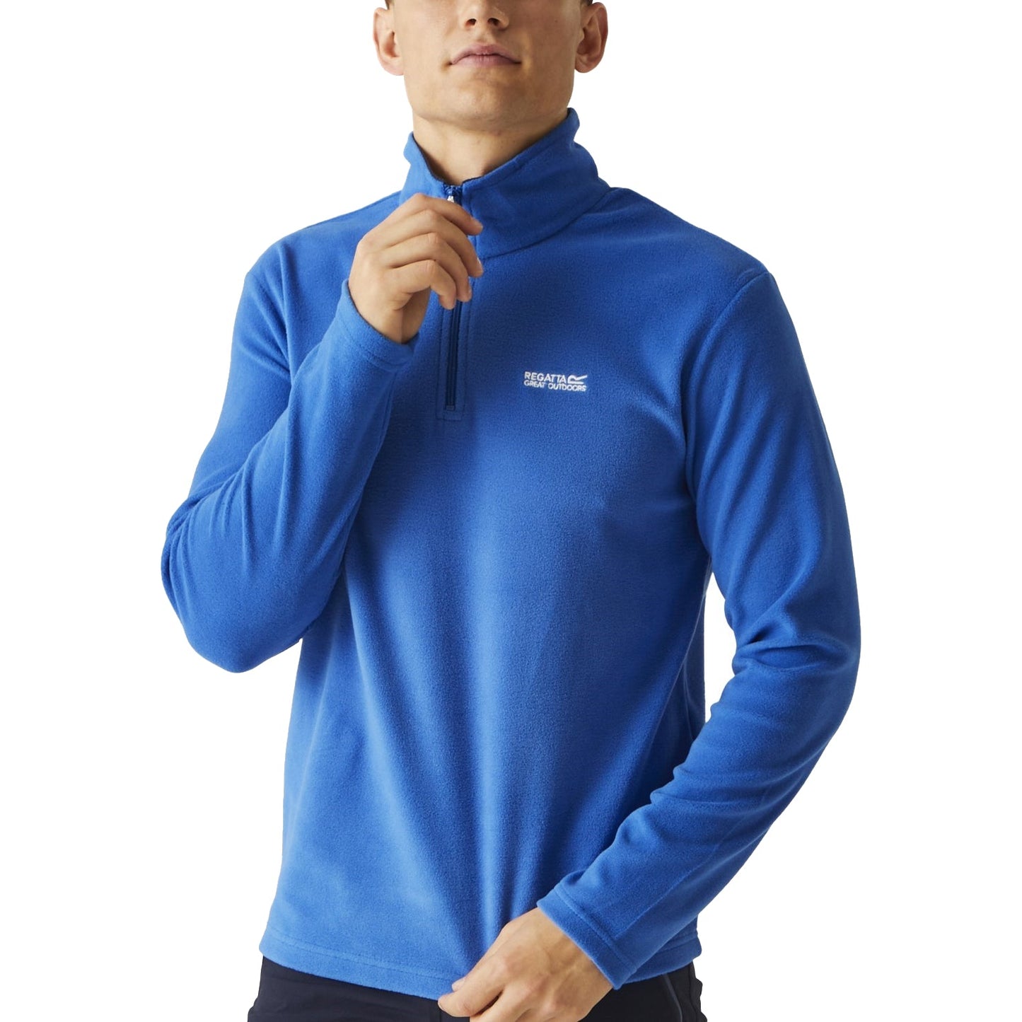 Regatta Mens Thompson Fleece 1/4 Zip Lightweight Anti Pill Pullover - Zip Detail - QHA UK