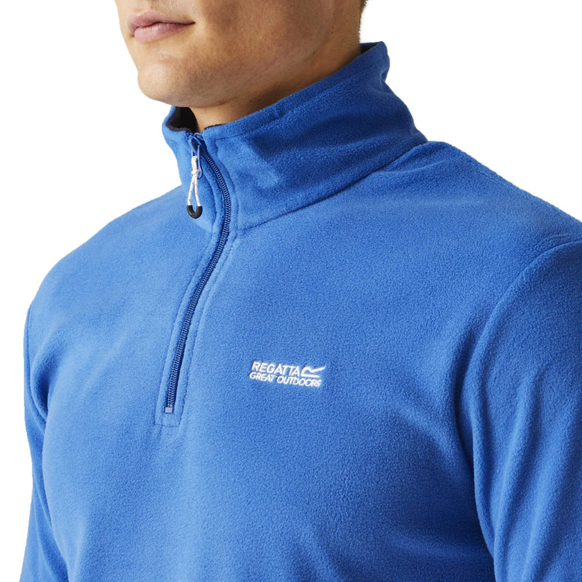 Regatta Mens Thompson Fleece 1/4 Zip Lightweight Anti Pill Pullover - Zip Detail - QHA UK