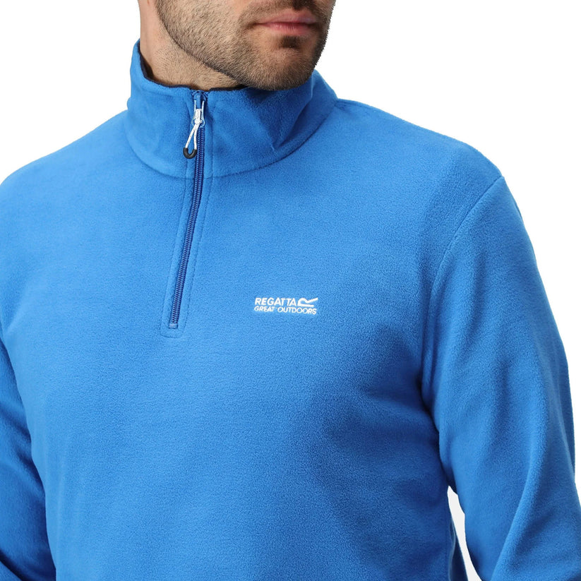 Regatta Mens Thompson Fleece 1/4 Zip Lightweight Anti Pill Pullover - Zip Detail - QHA UK