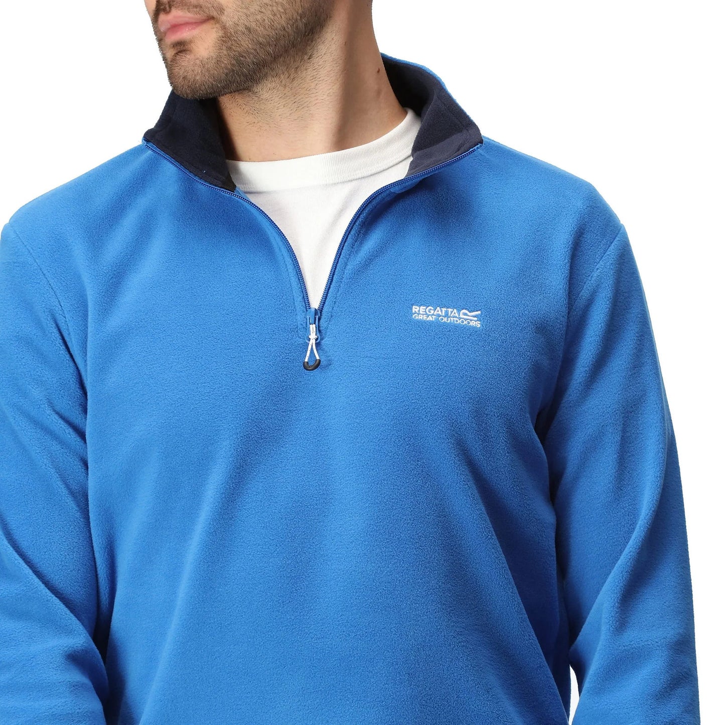 Regatta Mens Thompson Fleece 1/4 Zip Lightweight Anti Pill Pullover - Zip Detail - QHA UK