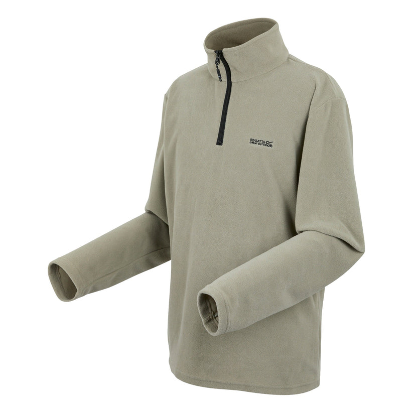 Regatta Mens Thompson Fleece 1/4 Zip Lightweight Anti Pill Pullover - Zip Detail - QHA UK