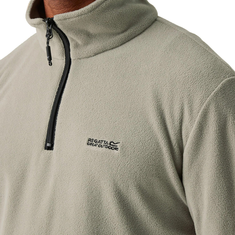 Regatta Mens Thompson Fleece 1/4 Zip Lightweight Anti Pill Pullover - Zip Detail - QHA UK