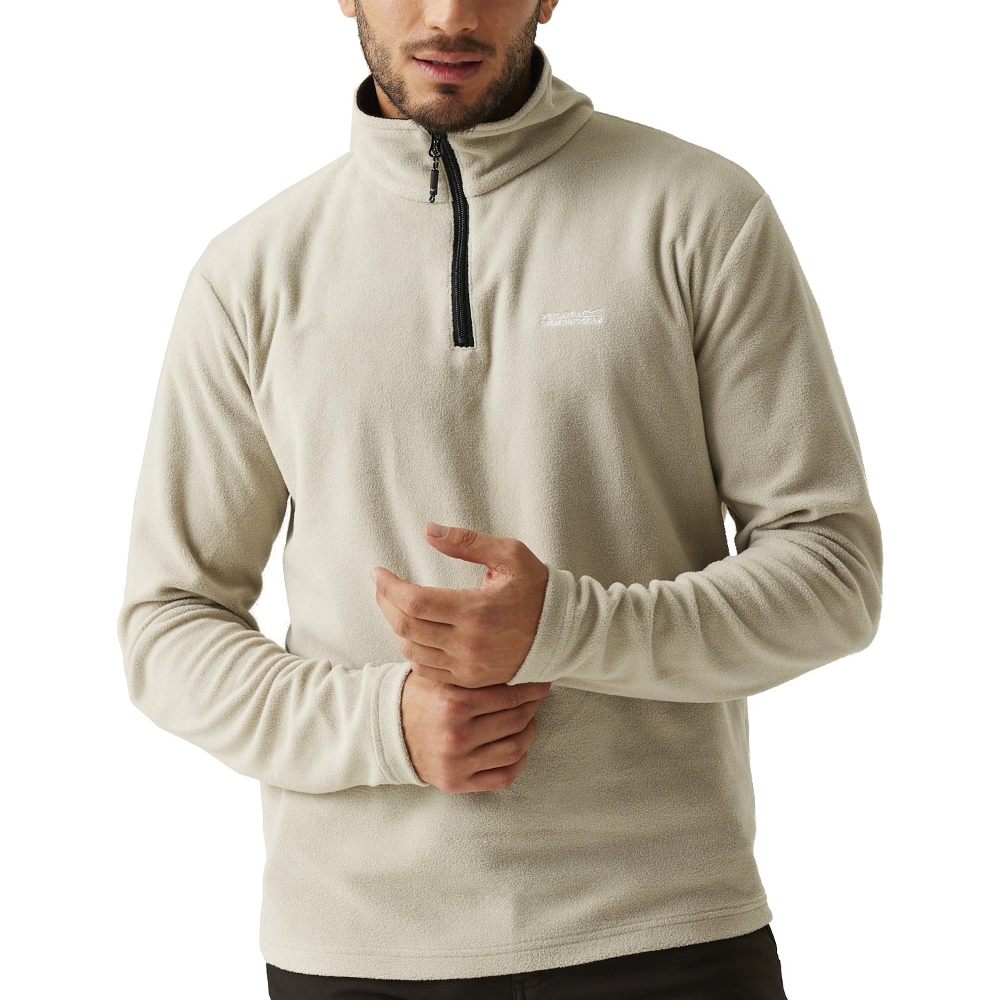 Regatta Mens Thompson Fleece 1/4 Zip Lightweight Anti Pill Pullover - Zip Detail - QHA UK