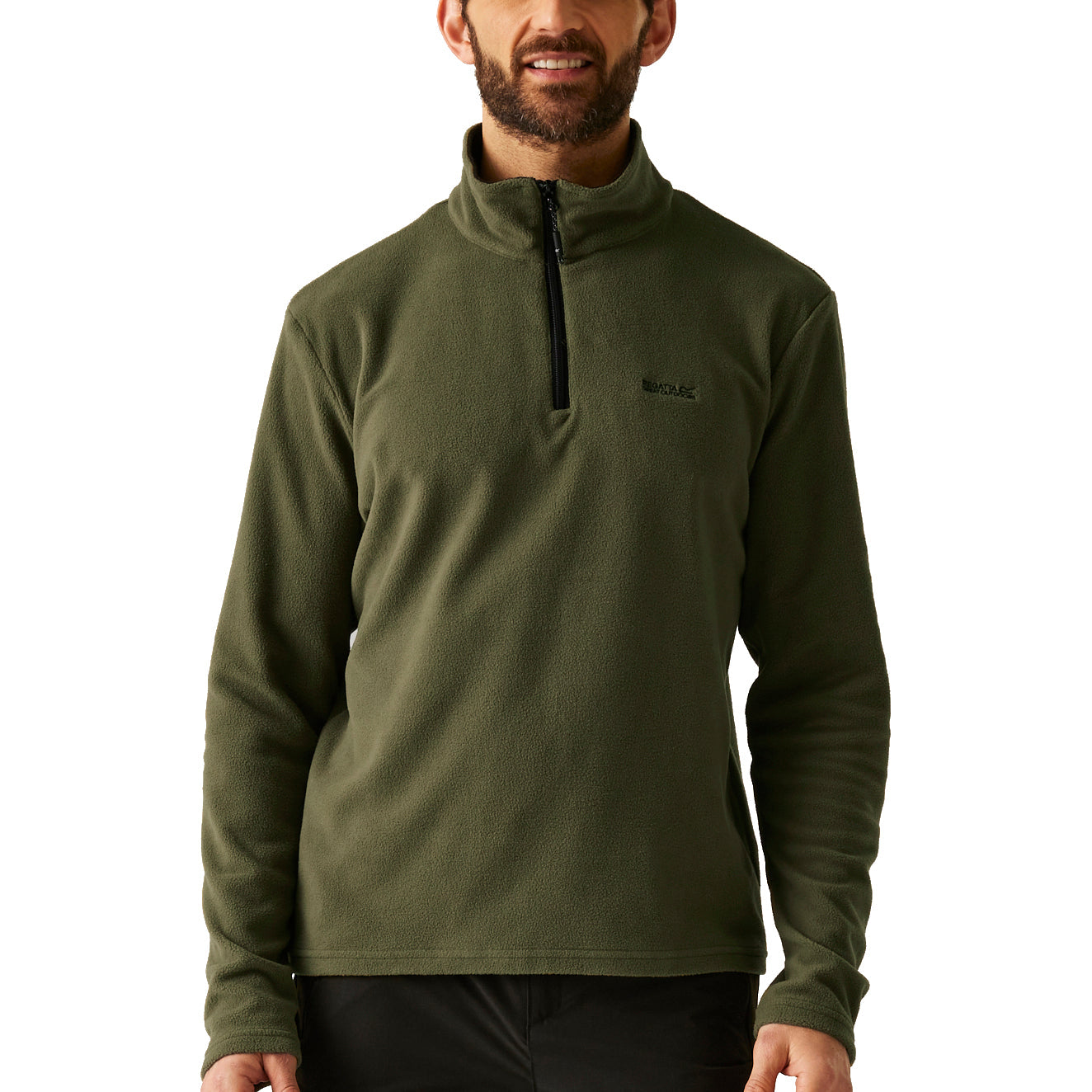 Regatta Mens Thompson Fleece 1/4 Zip Lightweight Anti Pill Pullover - Zip Detail - QHA UK
