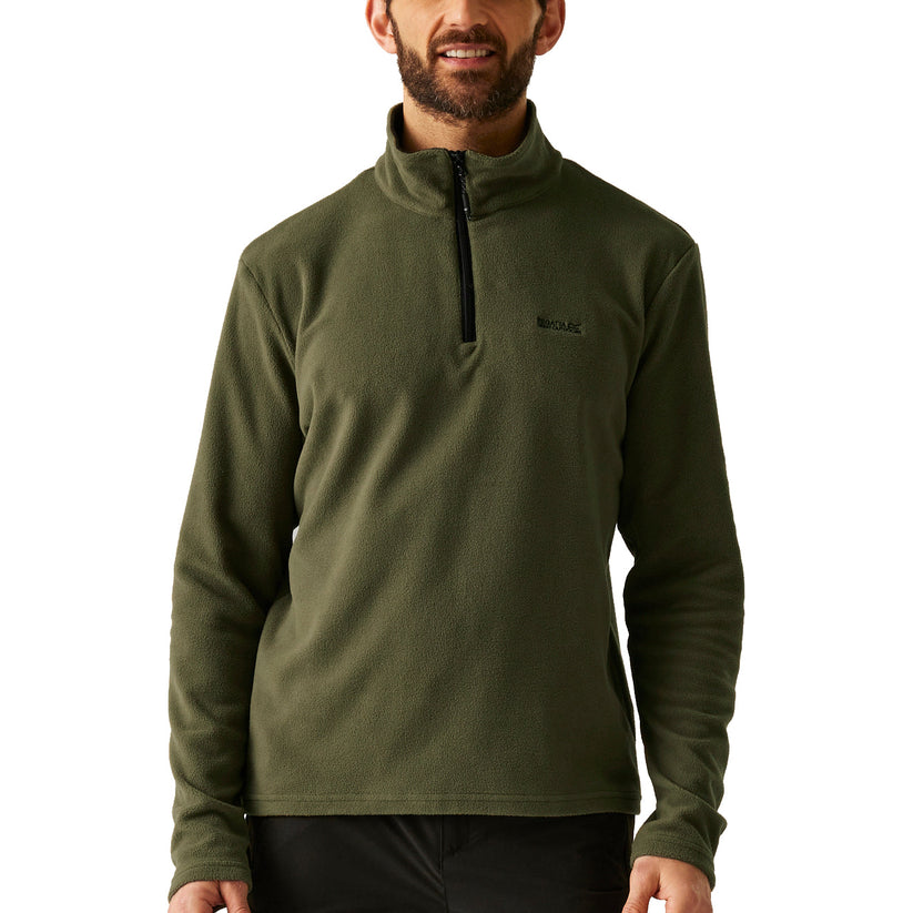 Regatta Mens Thompson Fleece 1/4 Zip Lightweight Anti Pill Pullover - Zip Detail - QHA UK