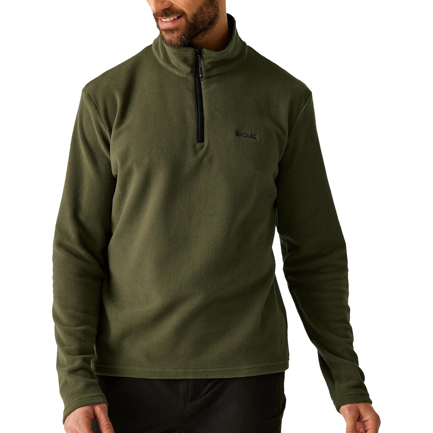 Regatta Mens Thompson Fleece 1/4 Zip Lightweight Anti Pill Pullover - Zip Detail - QHA UK