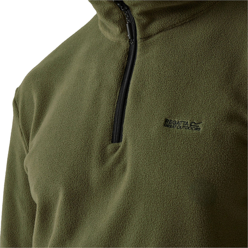 Regatta Mens Thompson Fleece 1/4 Zip Lightweight Anti Pill Pullover - Zip Detail - QHA UK