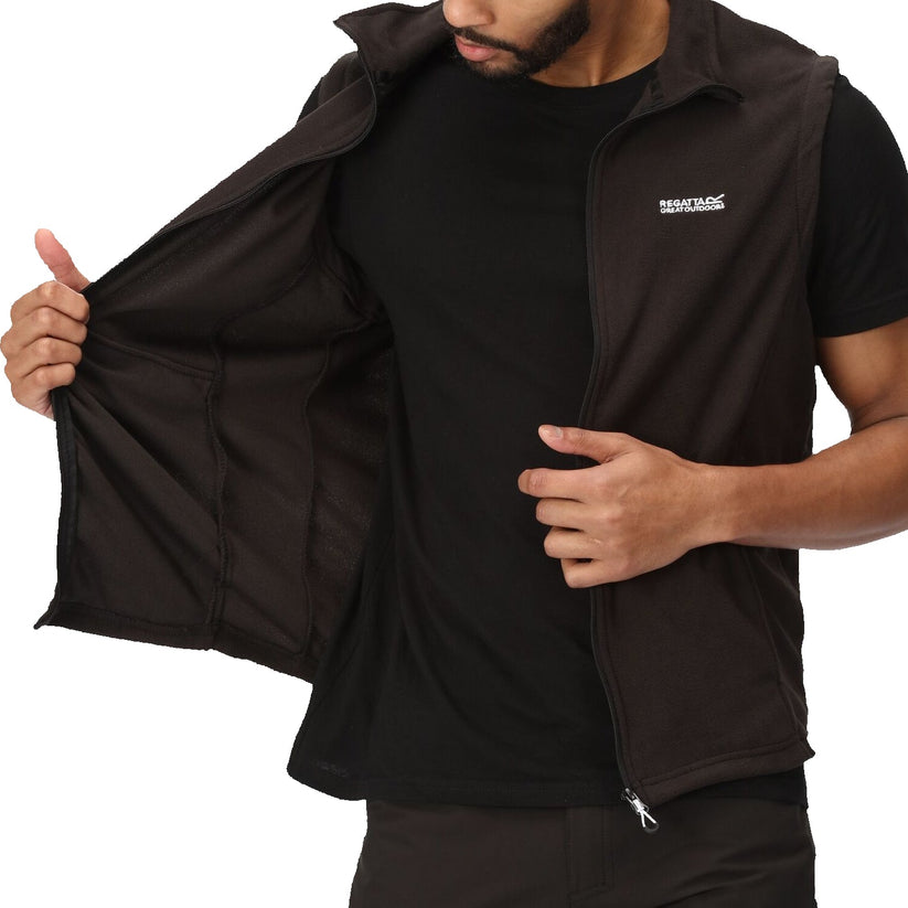 Regatta Tobias Men's Fleece Gilet | Full Zip Bodywarmer | 4 Colours | M–3XL - Zip Detail - QHA UK