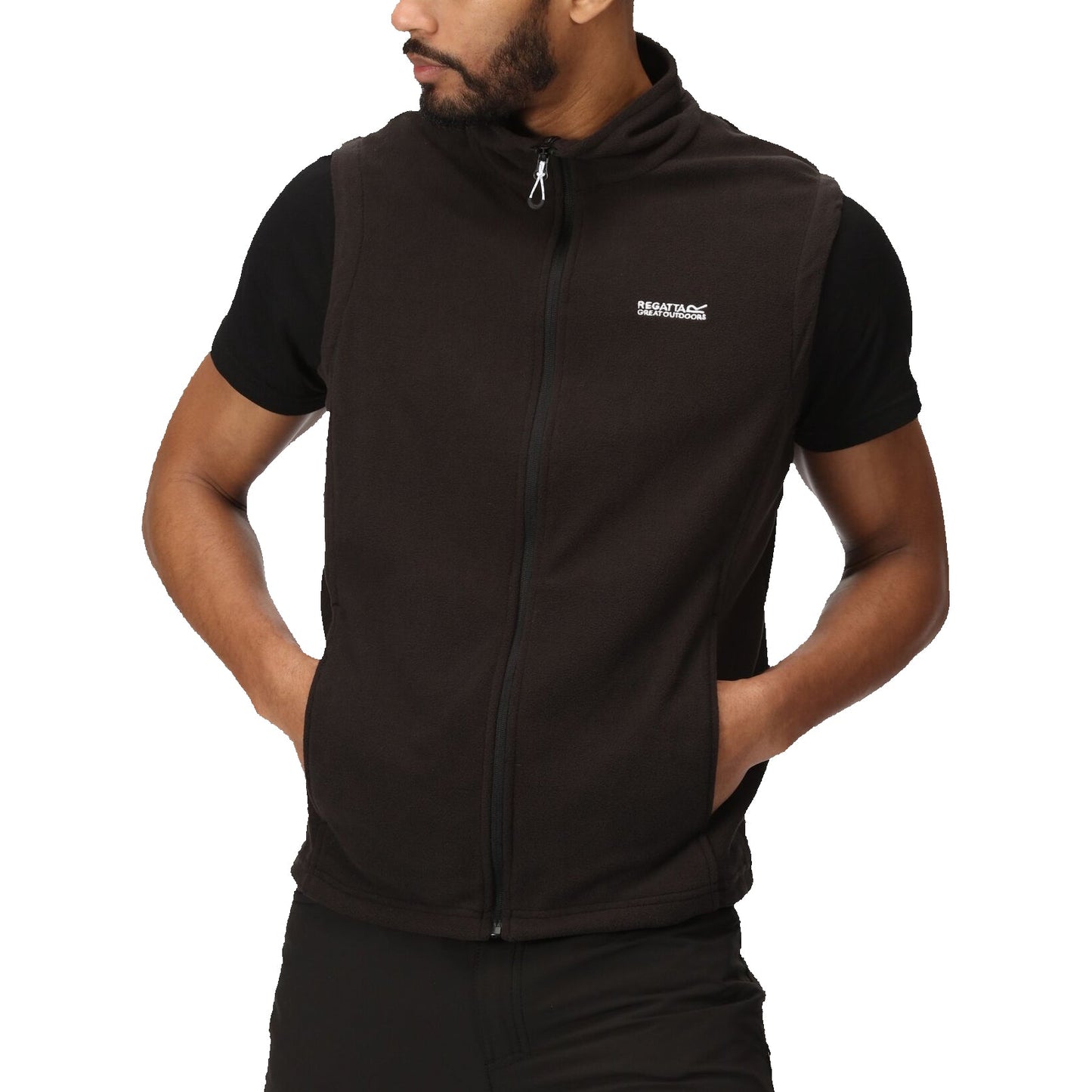Regatta Tobias Men's Fleece Gilet | Full Zip Bodywarmer | 4 Colours | M–3XL - Zip Detail - QHA UK