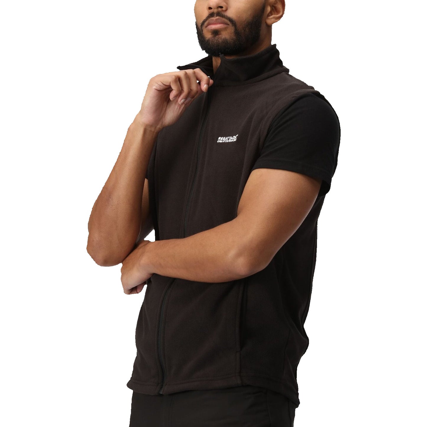 Regatta Tobias Men's Fleece Gilet | Full Zip Bodywarmer | 4 Colours | M–3XL - Zip Detail - QHA UK