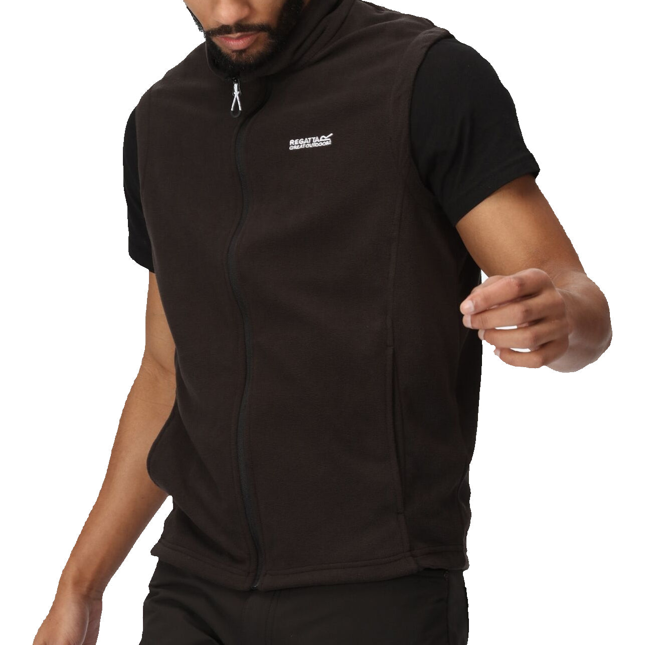 Regatta Tobias Men's Fleece Gilet | Full Zip Bodywarmer | 4 Colours | M–3XL - Zip Detail - QHA UK