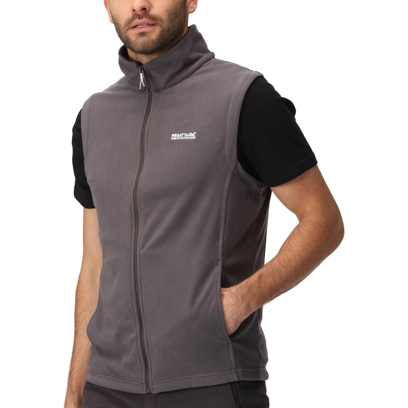 Regatta Tobias Men's Fleece Gilet | Full Zip Bodywarmer | 4 Colours | M–3XL - Zip Detail - QHA UK