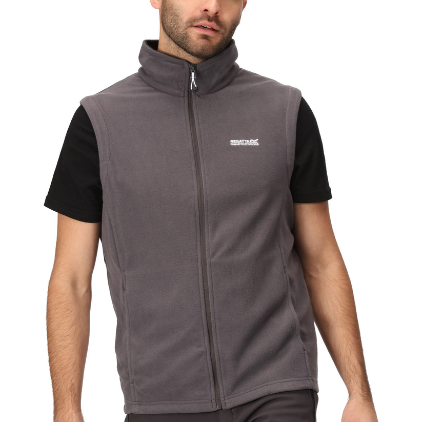 Regatta Tobias Men's Fleece Gilet | Full Zip Bodywarmer | 4 Colours | M–3XL - Zip Detail - QHA UK
