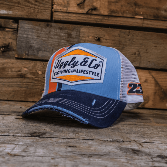 Retro Blue & Orange Diamond Cap - QHA UK