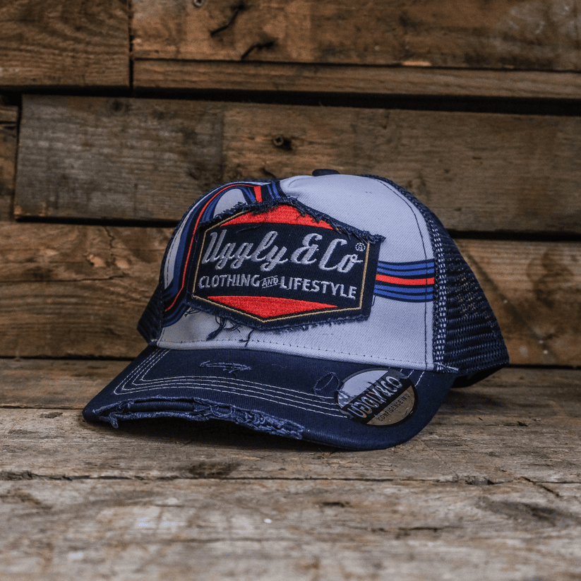 Retro Blue & Red Diamond Cap - QHA UK