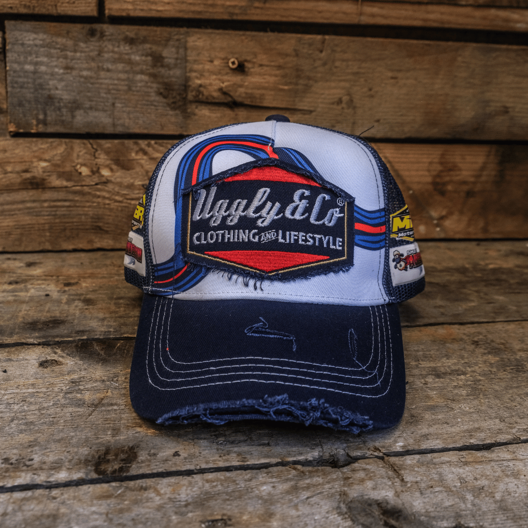 Retro Blue & Red Diamond Cap - QHA UK