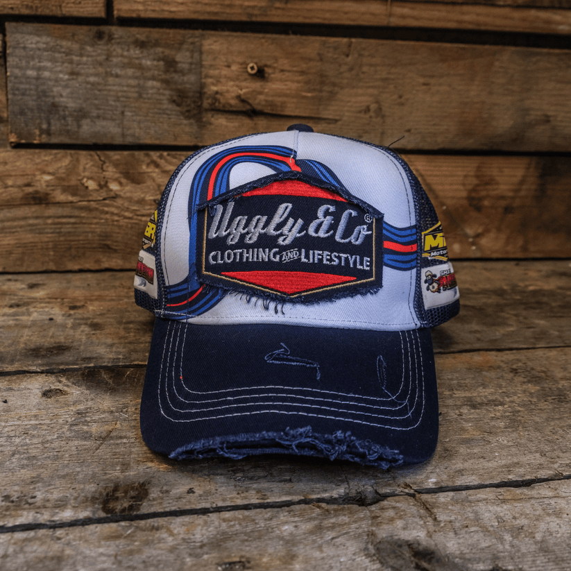 Retro Blue & Red Diamond Cap - QHA UK