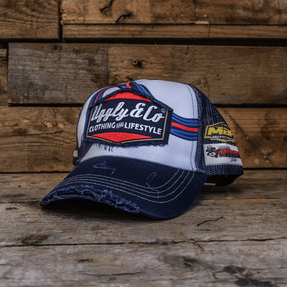 Retro Blue & Red Diamond Cap - QHA UK