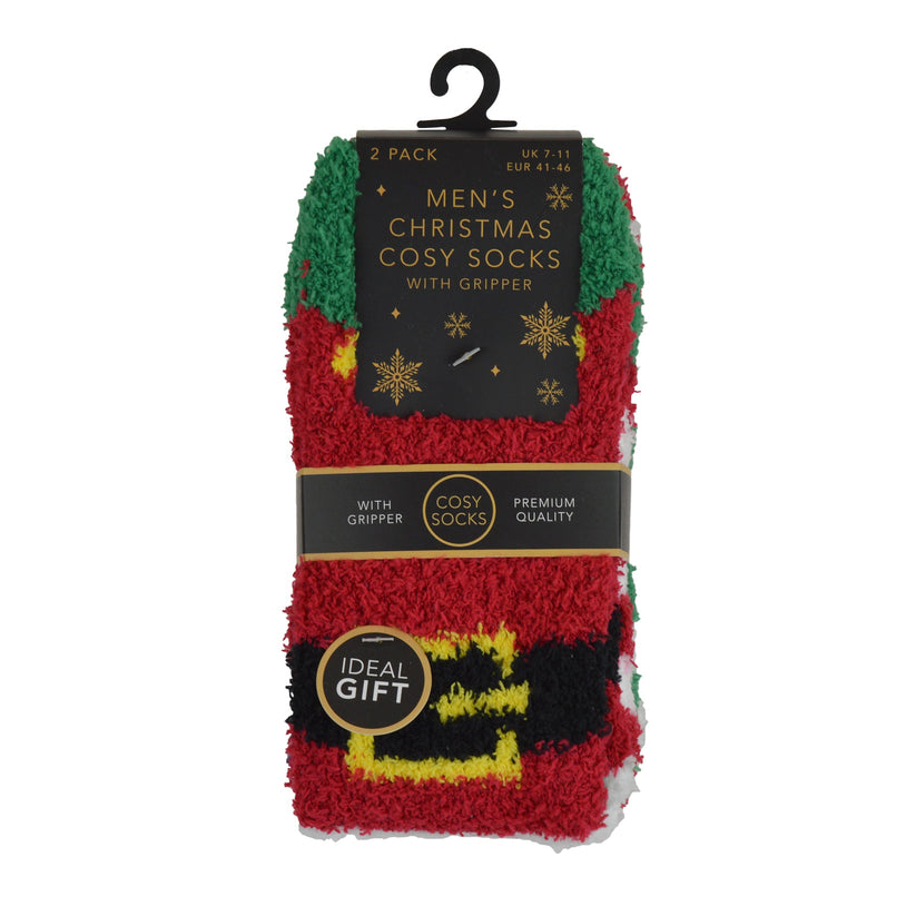 RJM Cosy Christmas 2 Pair Slipper Socks - QHA UK