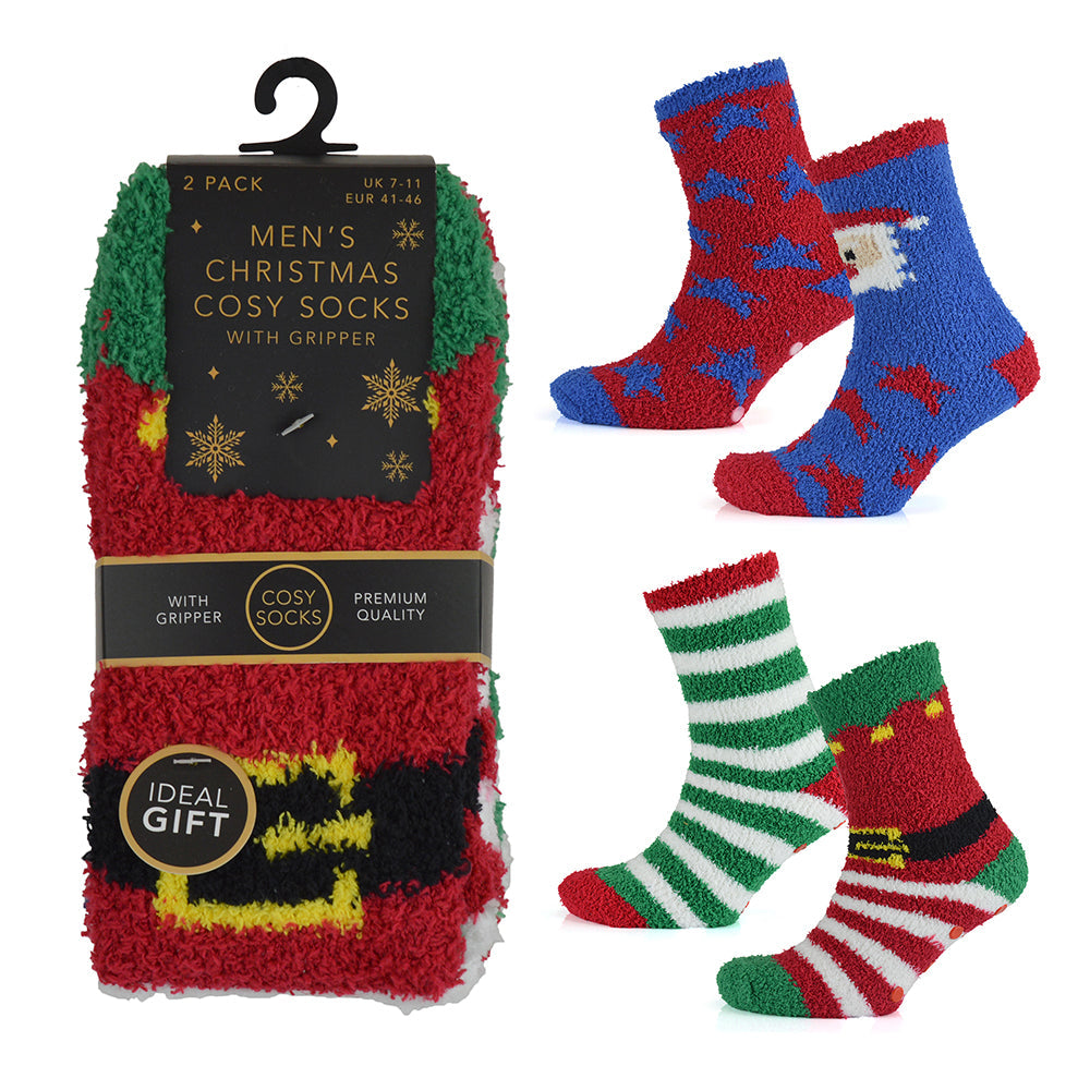 RJM Cosy Christmas 2 Pair Slipper Socks - QHA UK