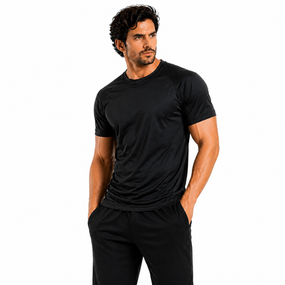 Mens Gym T-Shirt Moisture Wicking Sports Running Training Breathable T - QHA UK