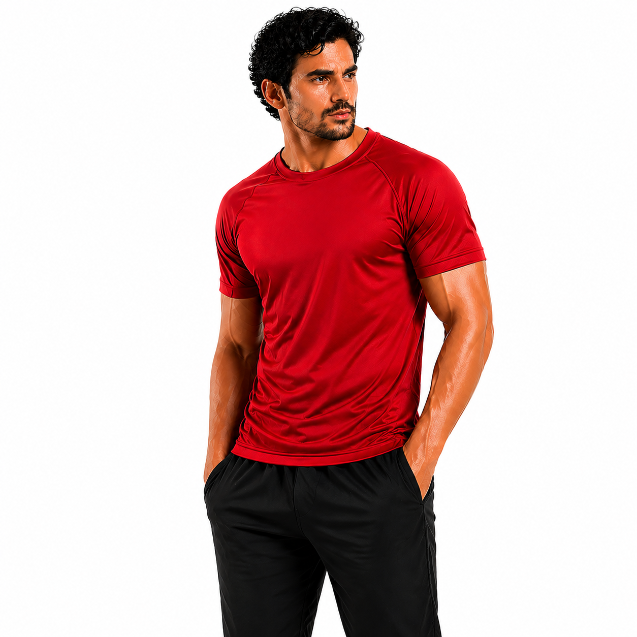 Mens Gym T-Shirt Moisture Wicking Sports Running Training Breathable T - QHA UK