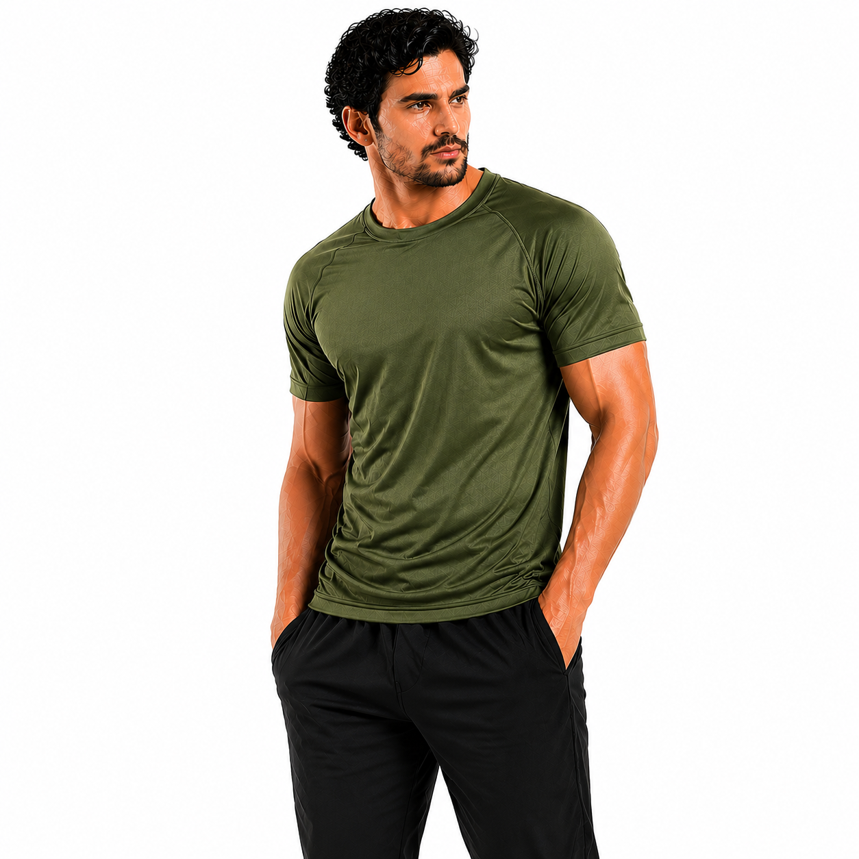 Mens Gym T-Shirt Moisture Wicking Sports Running Training Breathable T - QHA UK