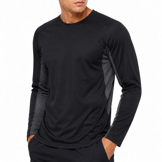 Roly Mens Quick Dry Long Sleeve Sports T-Shirt Breathable Gym Top | Qu - QHA UK
