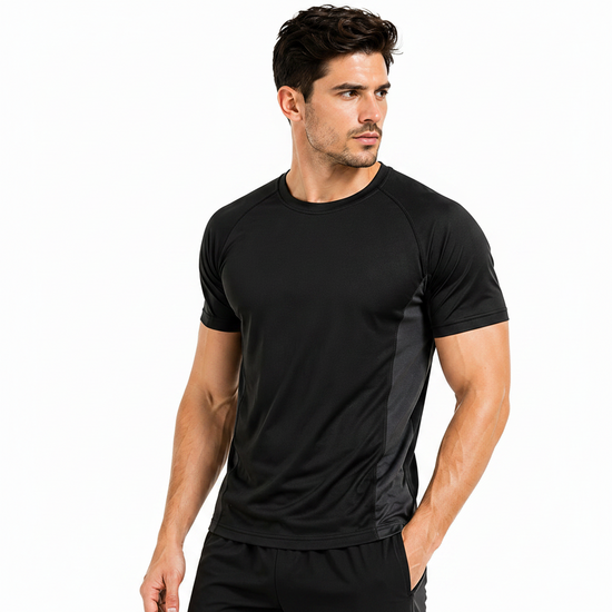 Roly Men's Contrast Panel Gym T-Shirt | Quick Dry Breathable Sports Tee