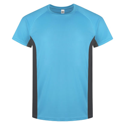 Roly Mens Gym T-Shirt Quick Dry Breathable Running Sports Contrast Pan - QHA UK