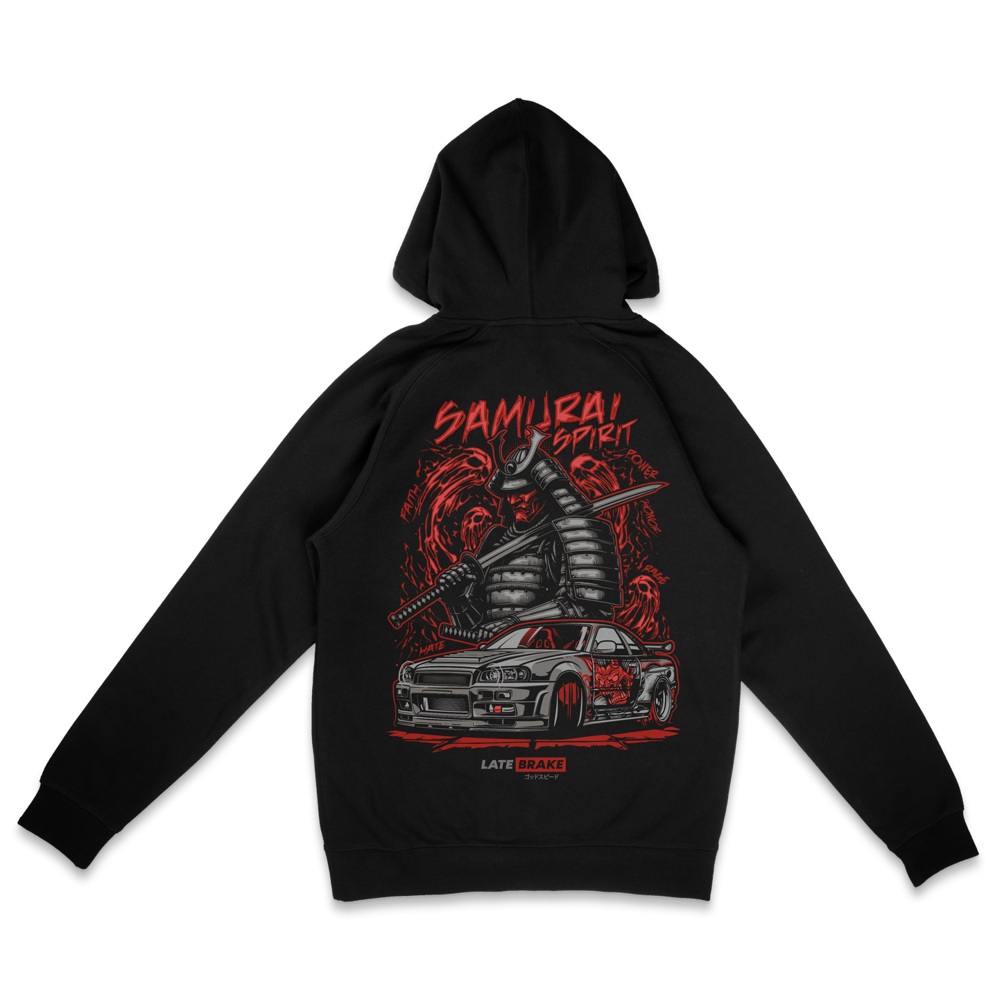 Late Brake Samurai Hoodie T-Shirt Car Enthusiast Tee | Late Brake - QHA UK