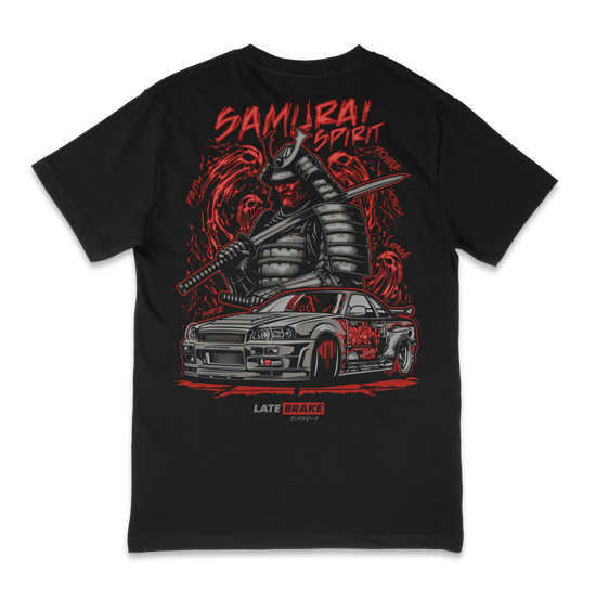 Late Brake Samurai T-Shirt 100% Cotton Car Enthusiast Tee | Late Brake - QHA UK