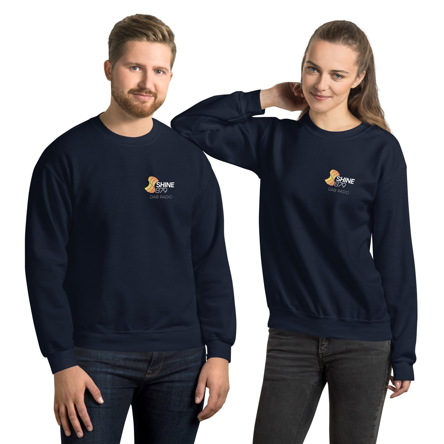 Shine 879 Unisex Front Logo Crew Neck Sweatshirt | S–5XL | 4 Colours | UK - Front View - QHA UK