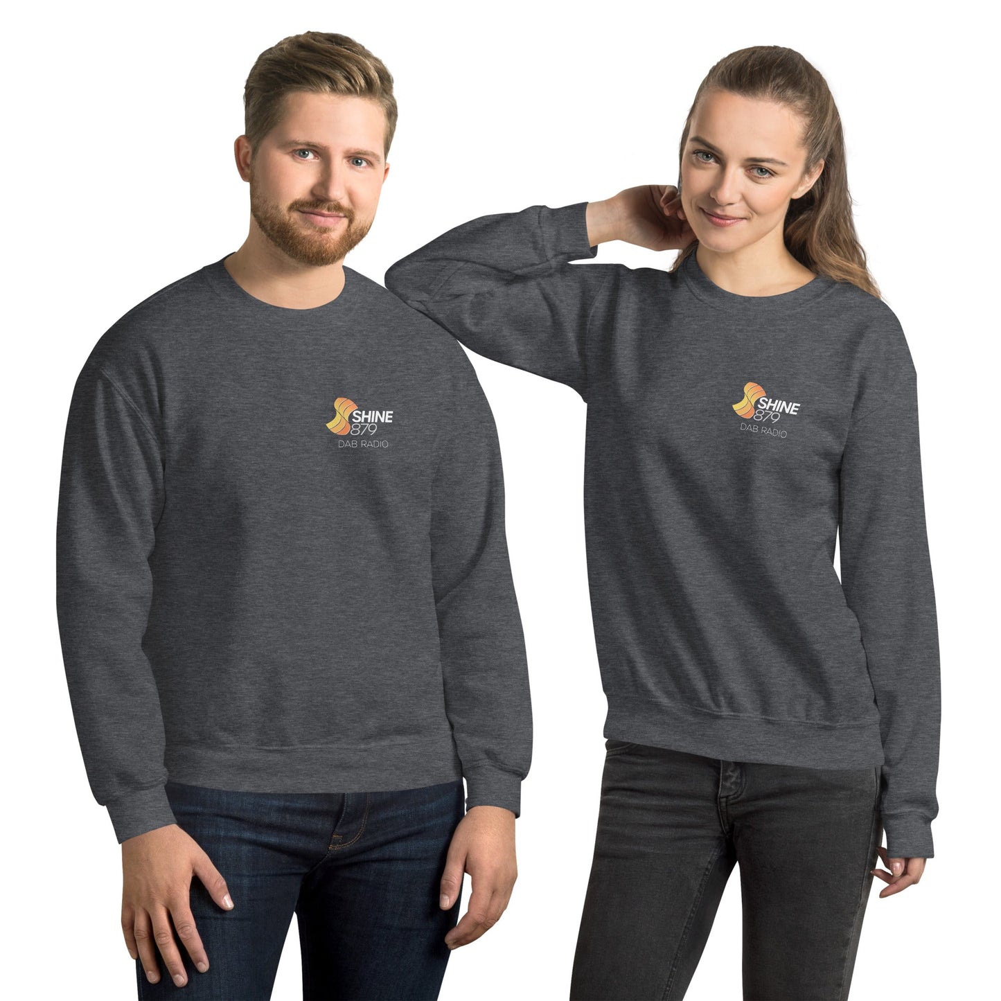 Shine 879 Unisex Front Logo Crew Neck Sweatshirt | S–5XL | 4 Colours | UK - Front View - QHA UK