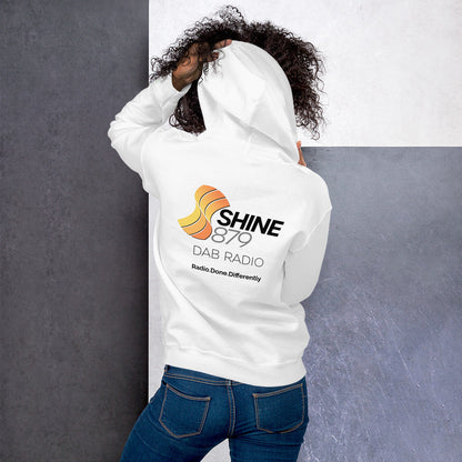 Shine 879 DAB Unisex Hoodie White | Heavy Blend 50% Cotton | S–2XL | UK - Back View - QHA UK