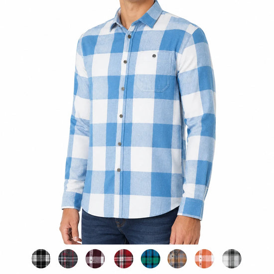 Fat Face Men's Brushed Cotton Check Shirt | Long Sleeve | Regular Fit | S–3XL - QHA UK