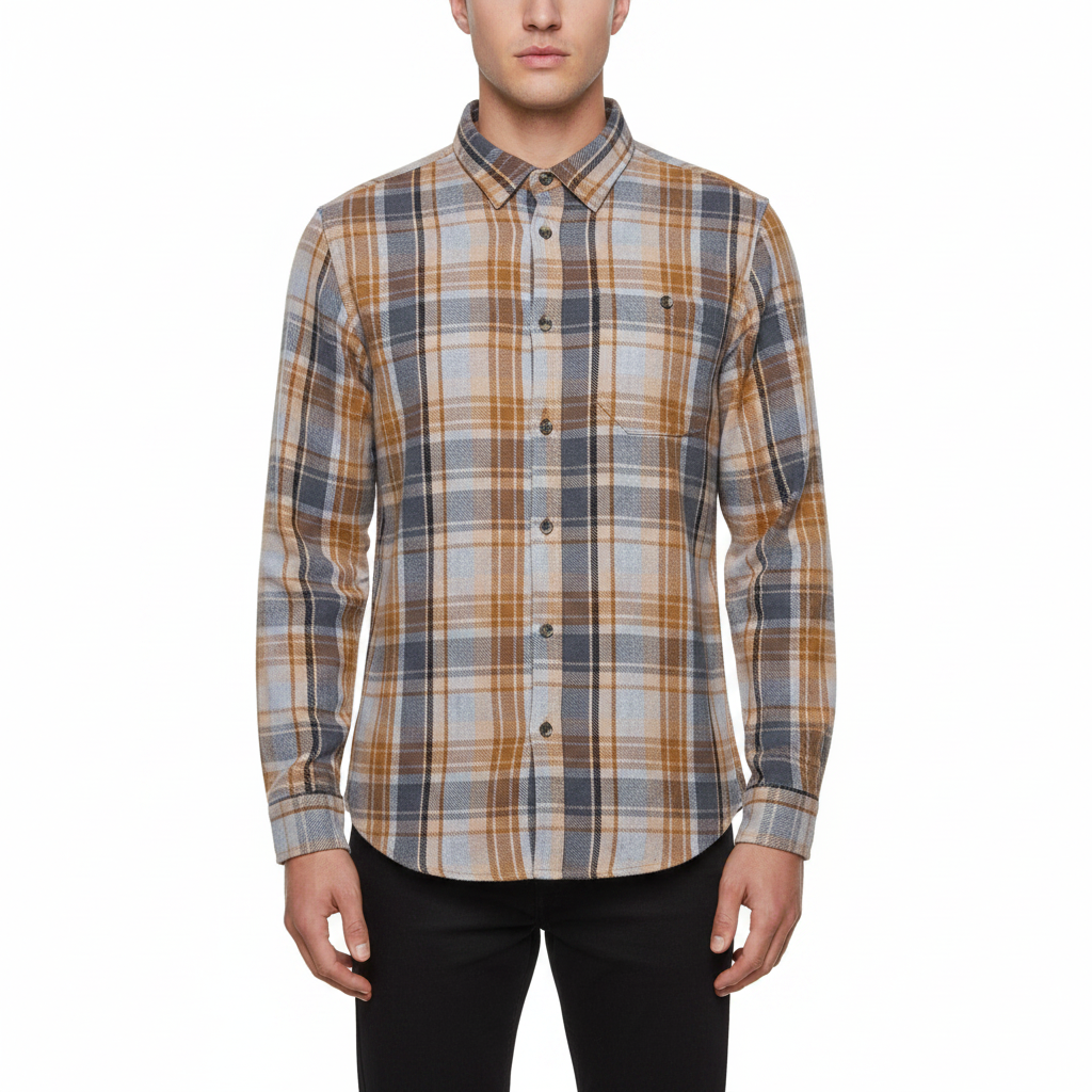 Fat Face Men's Brushed Cotton Check Shirt | Long Sleeve | Regular Fit | S–3XL - QHA UK