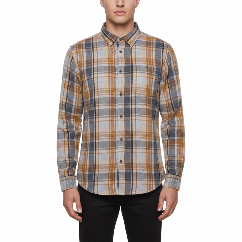 Fat Face Men's Brushed Cotton Check Shirt | Long Sleeve | Regular Fit | S–3XL - QHA UK