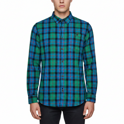 Fat Face Men's Brushed Cotton Check Shirt | Long Sleeve | Regular Fit | S–3XL - QHA UK