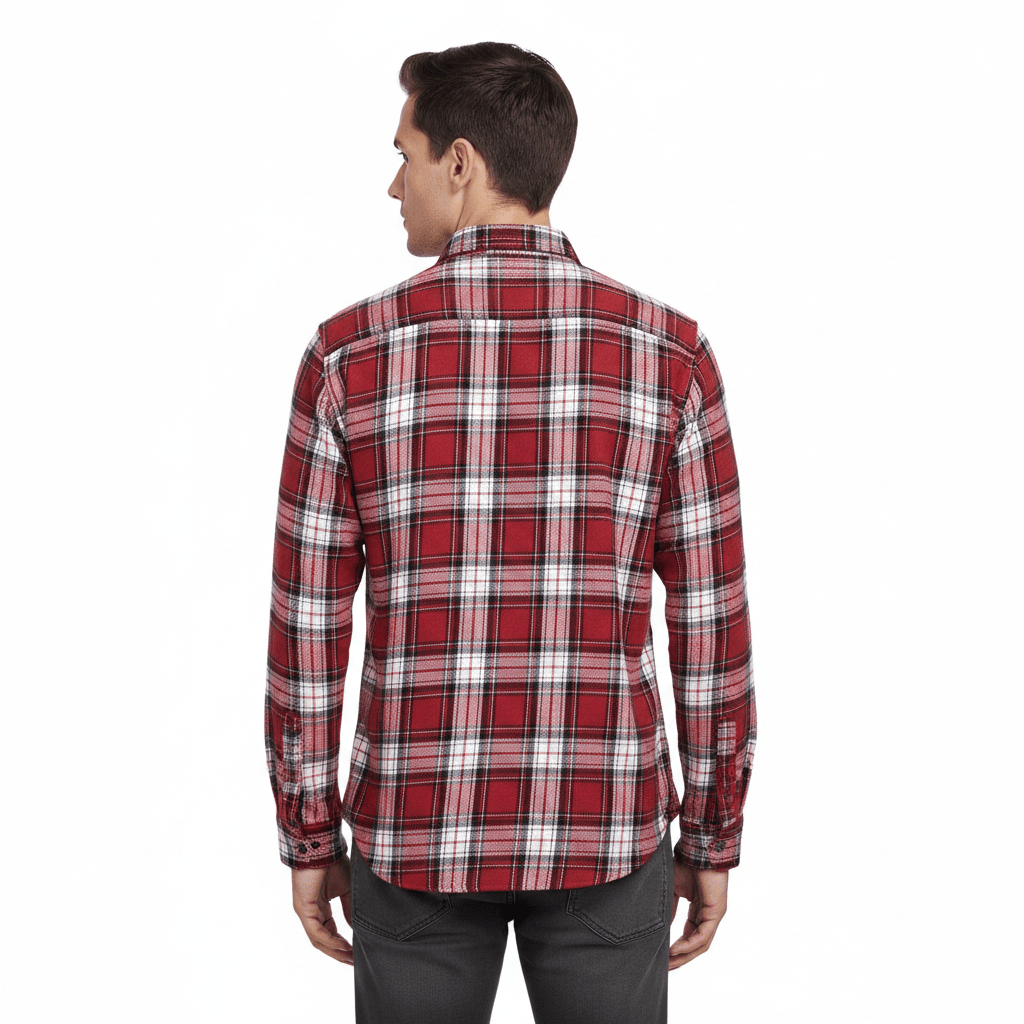 Fat Face Men's Brushed Cotton Check Shirt | Long Sleeve | Regular Fit | S–3XL - Sleeve Detail - QHA UK