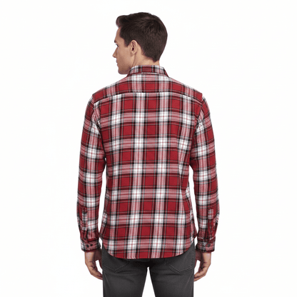Fat Face Men's Brushed Cotton Check Shirt | Long Sleeve | Regular Fit | S–3XL - Sleeve Detail - QHA UK