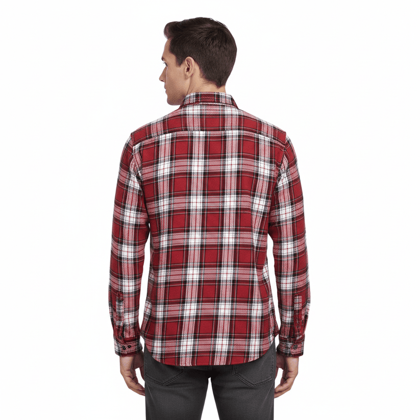 Fat Face Men's Brushed Cotton Check Shirt | Long Sleeve | Regular Fit | S–3XL - Sleeve Detail - QHA UK