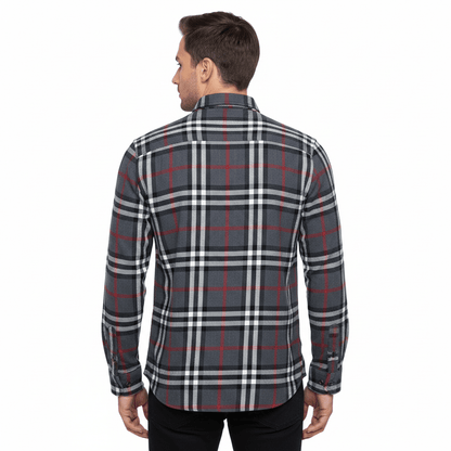 Fat Face Men's Brushed Cotton Check Shirt | Long Sleeve | Regular Fit | S–3XL - Sleeve Detail - QHA UK