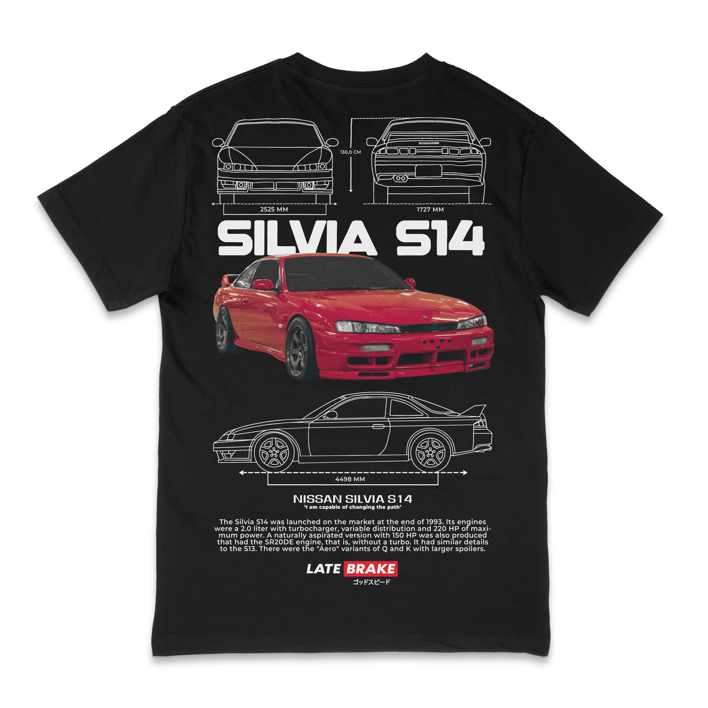 Late Brake Silva S14 Drivers Collective T-Shirt Cotton Car Enthusiast - QHA UK