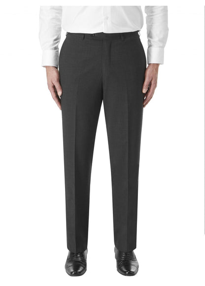 SKOPES Darwin Men's Wool Rich Suit Trousers | Charcoal | Waist 30"–60" | S/R/L - QHA UK