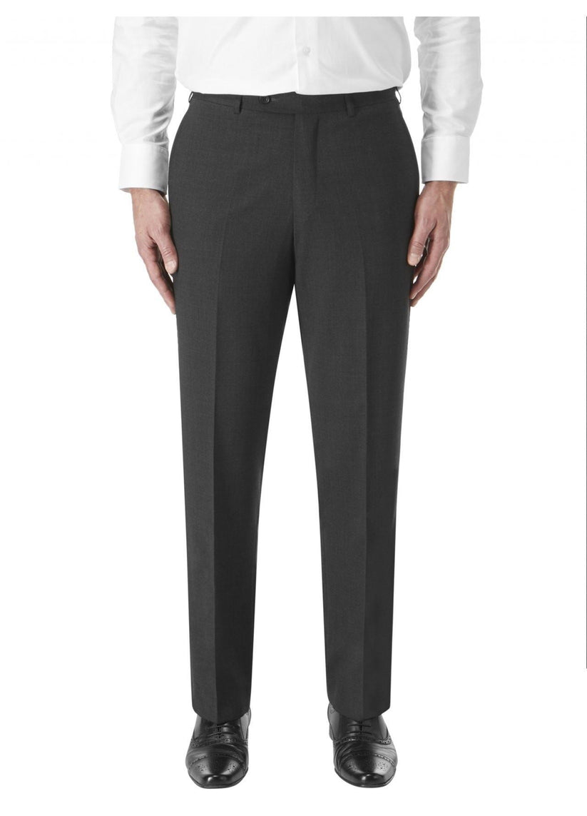 SKOPES Darwin Men's Wool Rich Suit Trousers | Charcoal | Waist 30"–60" | S/R/L - QHA UK