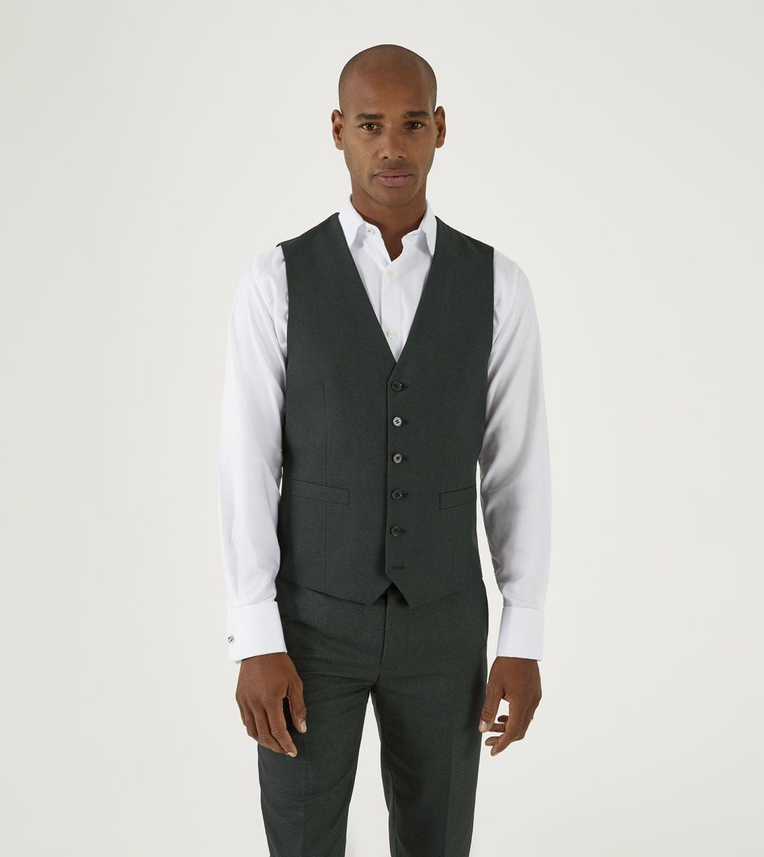 SKOPES Harcourt Men's Tweed Effect Suit Waistcoat | Green | Chest 34"–58" - QHA UK