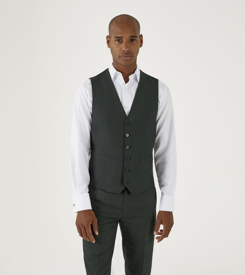 SKOPES Harcourt Men's Tweed Effect Suit Waistcoat | Green | Chest 34"–58" - QHA UK